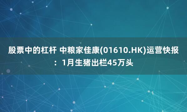 股票中的杠杆 中粮家佳康(01610.HK)运营快报：1月生猪出栏45万头