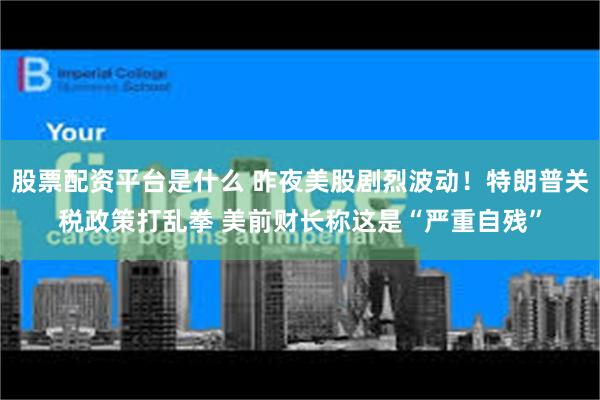 股票配资平台是什么 昨夜美股剧烈波动！特朗普关税政策打乱拳 美前财长称这是“严重自残”