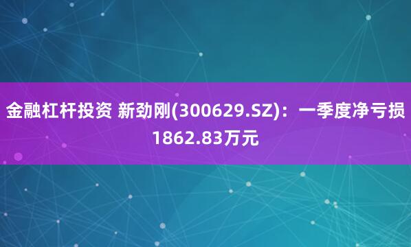 金融杠杆投资 新劲刚(300629.SZ)：一季度净亏损1862.83万元
