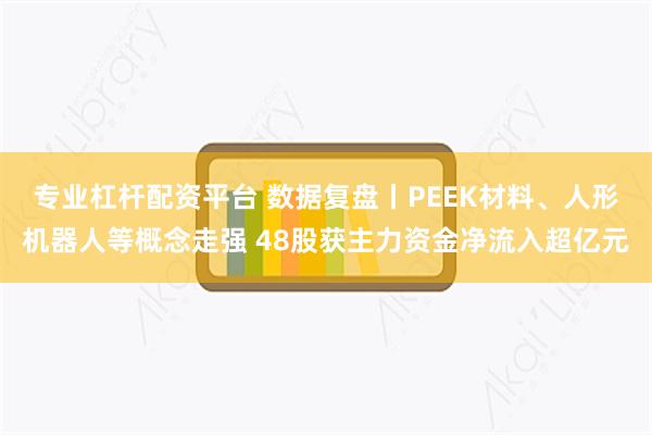 专业杠杆配资平台 数据复盘丨PEEK材料、人形机器人等概念走强 48股获主力资金净流入超亿元