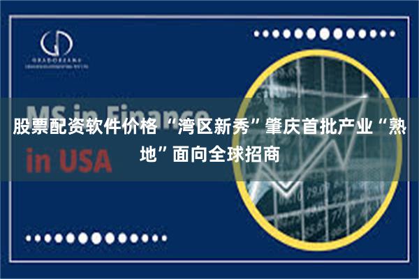 股票配资软件价格 “湾区新秀”肇庆首批产业“熟地”面向全球招商